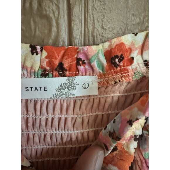 Altar'd State Tiered Floral Mini Dresse Size Large Tie Straps Stretch Ruffle‎ - Picture 4 of 7